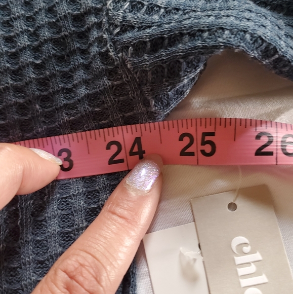 Chloe & Jasmine Waffle Knit Long Sleeve Top Women's 2XL Dark Harbor - Picture 4 of 8